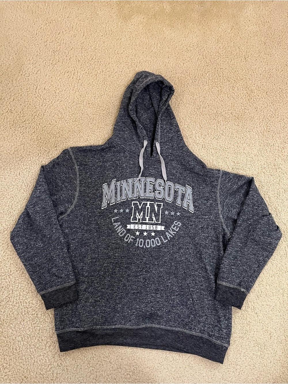 Sweet Bay Minnesota Land of 10,000 Lakes MN EST 1858 Speckled Navy Hoodie Large